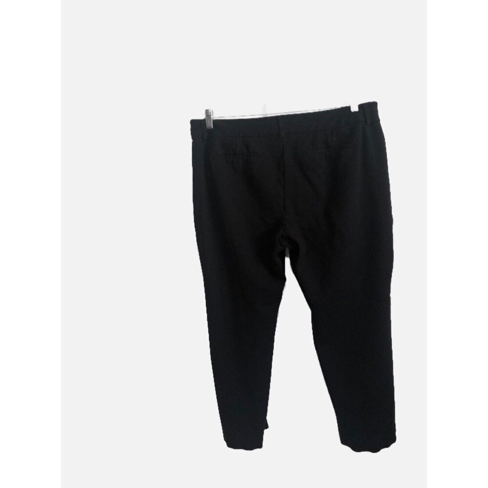 Chicos Women Black Elastic Waist Zipper Front Work Pants Size 16 Pre-Owned.